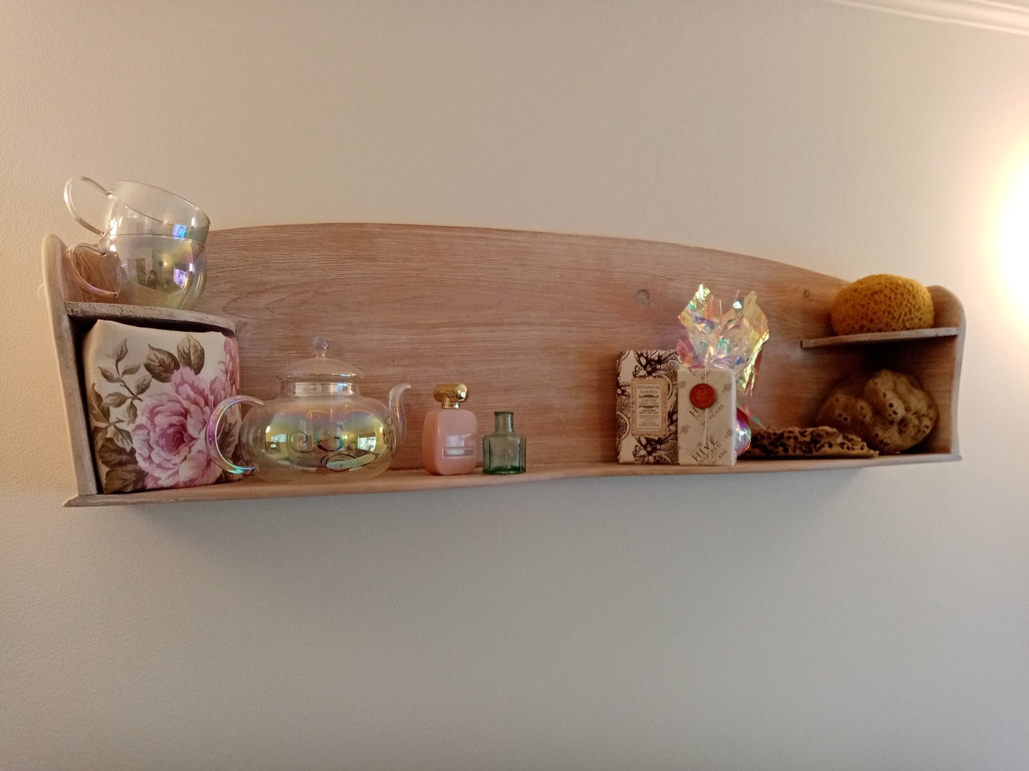 Pretty decorative bathroom shelf designed by Paint and Plan